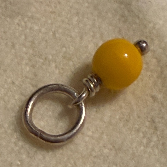 James Avery Sterling Silver and Yellow Glass Enhancer Bead charm - Picture 2 of 2